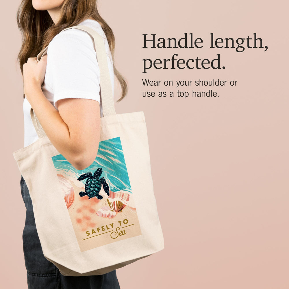 Courageous Explorer Collection, Turtle and Shells, Safely to Sea, Tote Bag Totes Lantern Press 