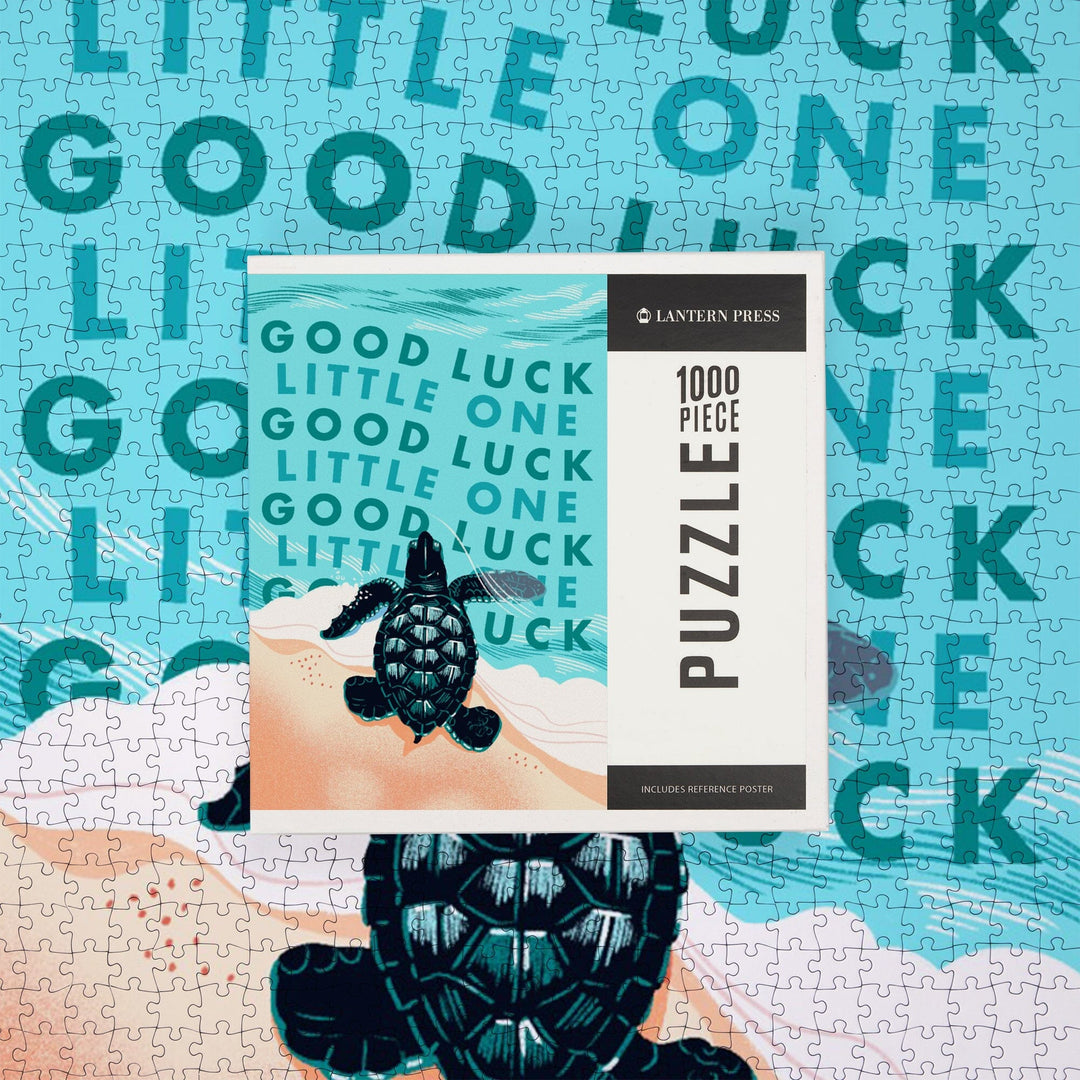 Courageous Explorer Collection, Turtle, Good Luck Little One, Jigsaw Puzzle Puzzle Lantern Press 