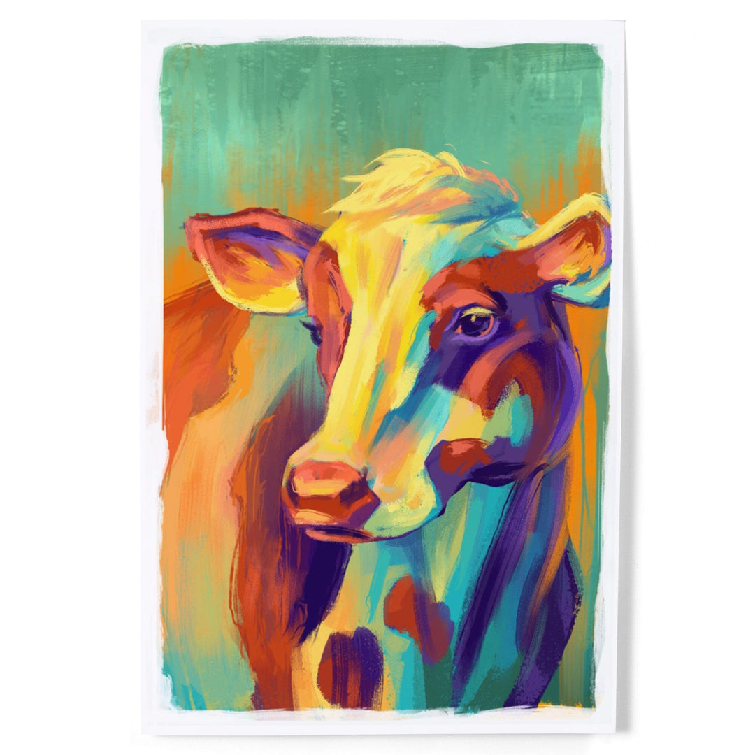 Cow, Vivid, Art & Giclee Prints Art Lantern Press 
