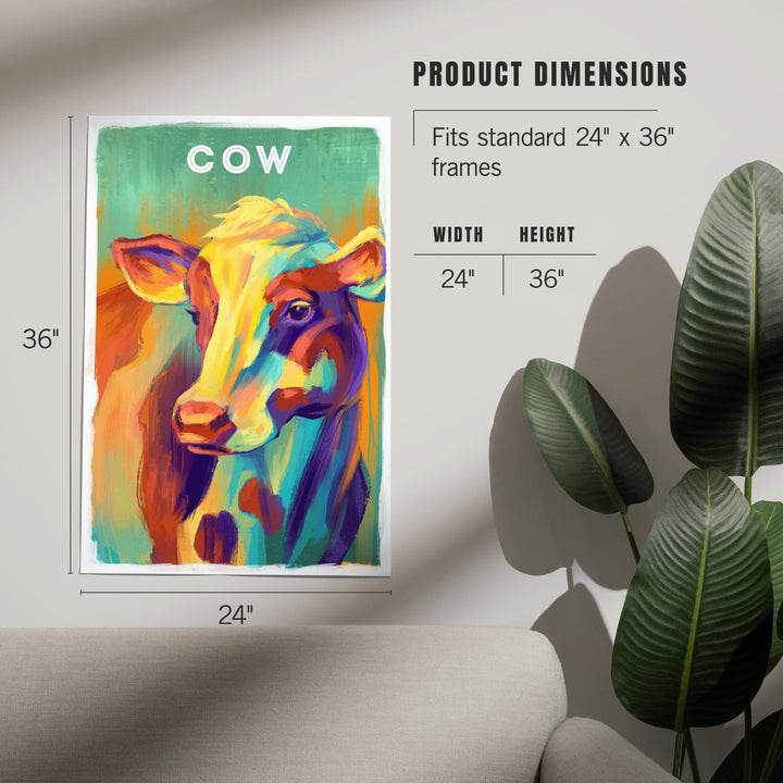 Cow, Vivid Series, Art & Giclee Prints Art Lantern Press 