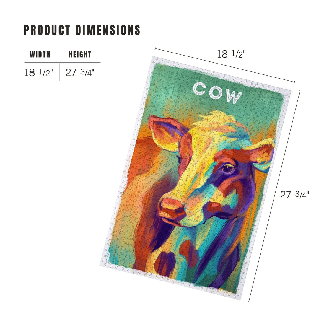 Cow, Vivid Series, Jigsaw Puzzle Puzzle Lantern Press 