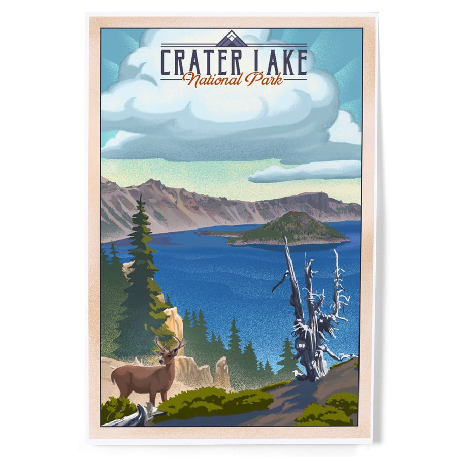 Crater Lake National Park, Lithograph National Park Series, Art & Giclee Prints - Lantern Press