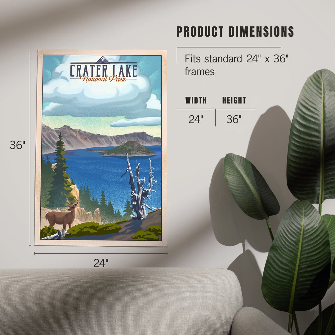 Crater Lake National Park, Lithograph National Park Series, Art & Giclee Prints - Lantern Press