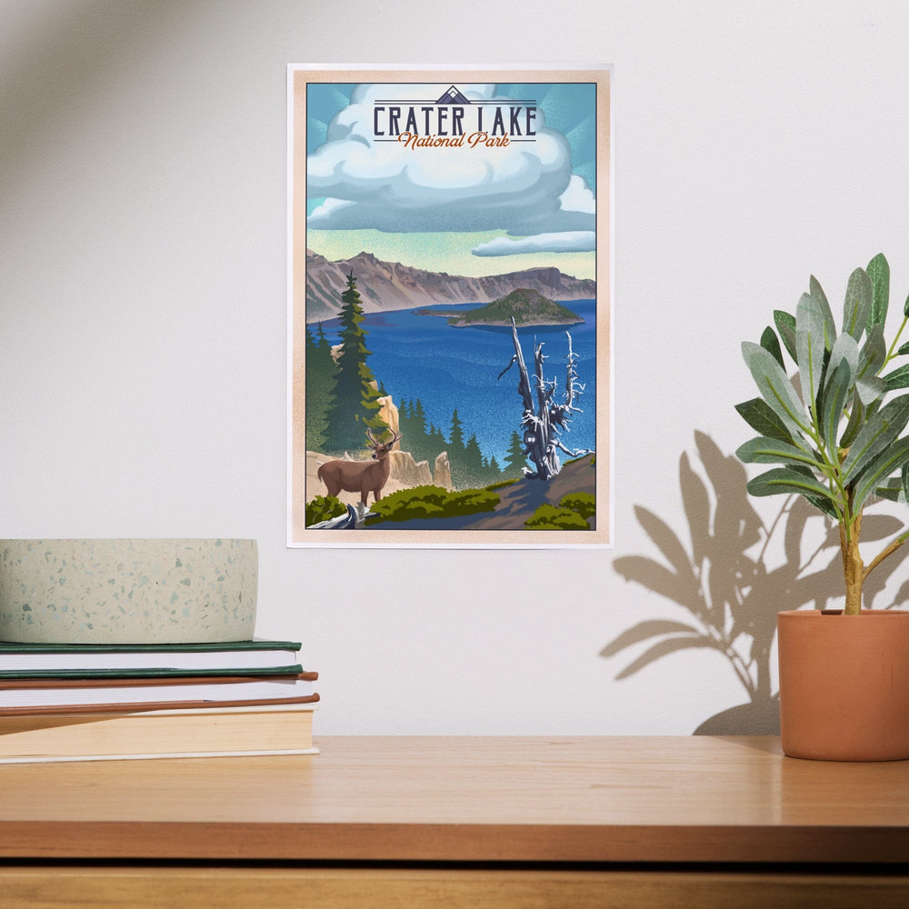 Crater Lake National Park, Lithograph National Park Series, Art & Giclee Prints - Lantern Press