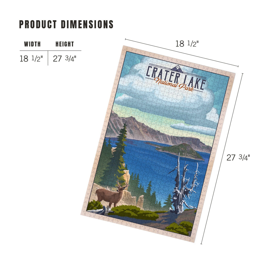 Crater Lake National Park, Lithograph National Park Series, Jigsaw Puzzle Puzzle Lantern Press 