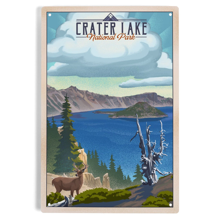 Crater Lake National Park, Lithograph National Park Series, Metal Signs Metal Lantern Press 