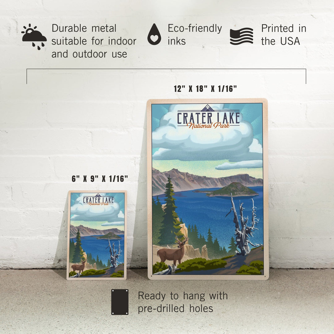 Crater Lake National Park, Lithograph National Park Series, Metal Signs Metal Lantern Press 