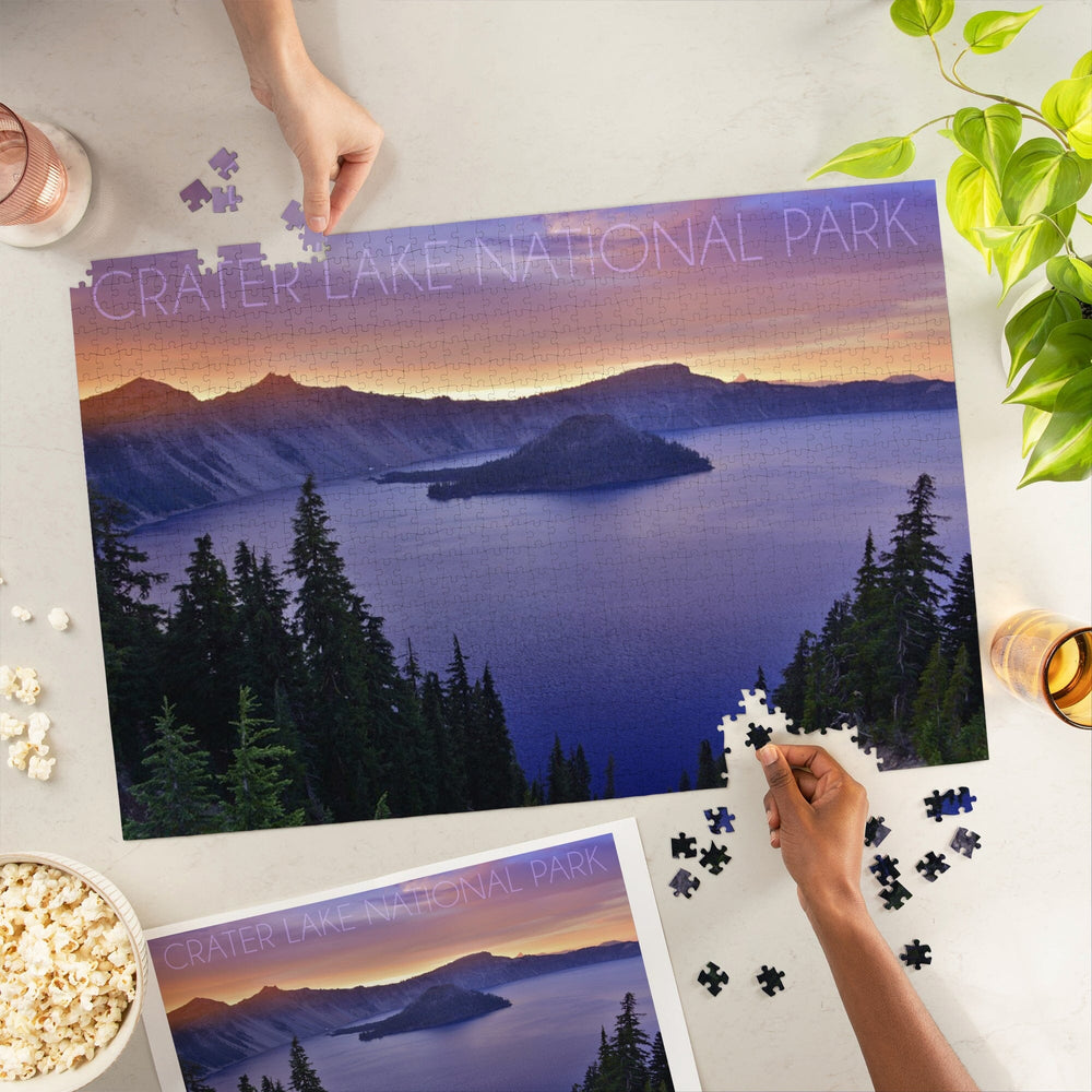 Crater Lake National Park, Oregon, Aerial View, Jigsaw Puzzle Puzzle Lantern Press 