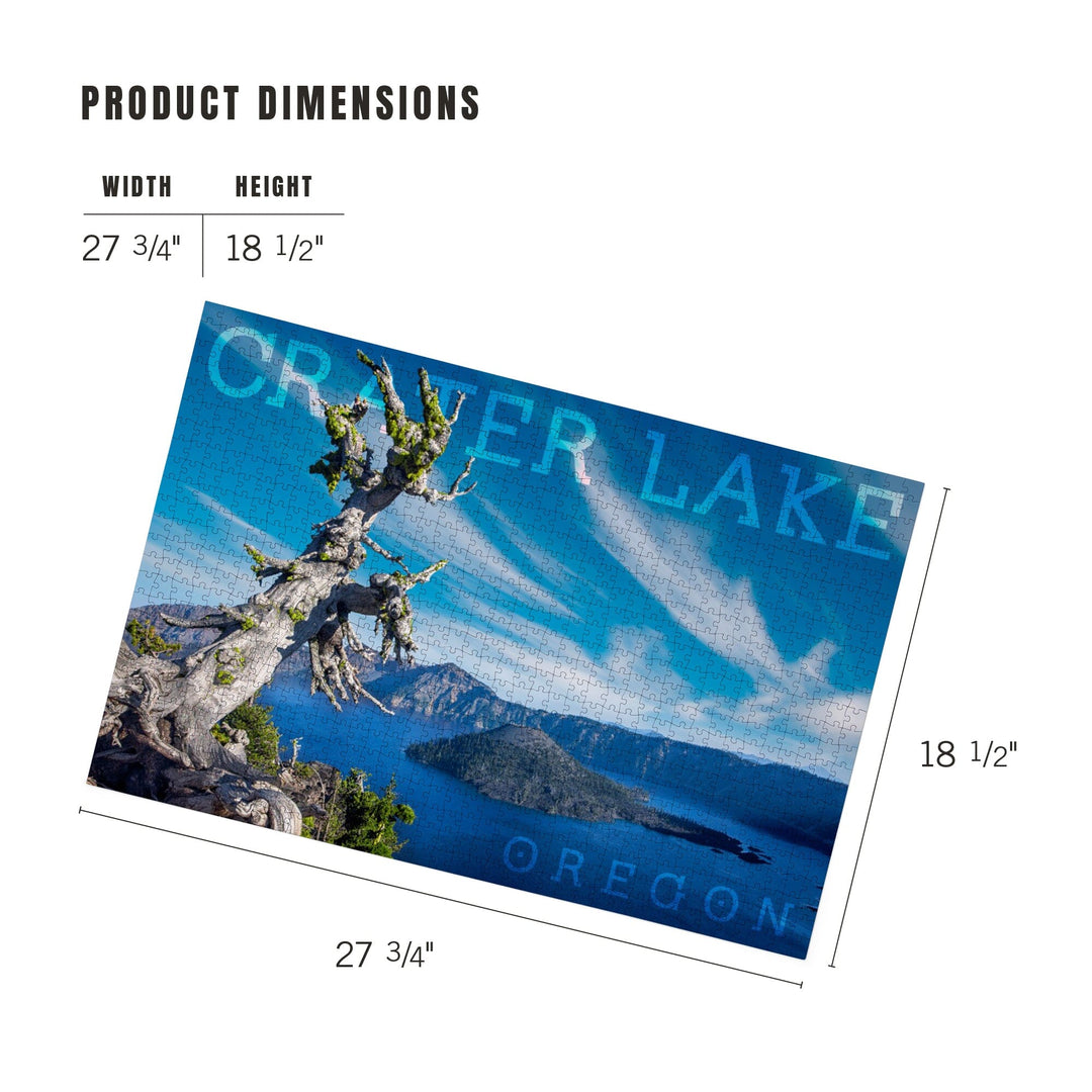 Crater Lake National Park, Oregon, Daytime Aerial View of Lake, Jigsaw Puzzle Puzzle Lantern Press 