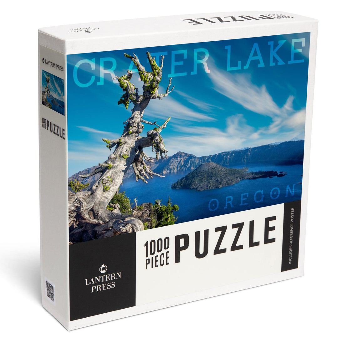 Crater Lake National Park, Oregon, Daytime Aerial View of Lake, Jigsaw Puzzle Puzzle Lantern Press 