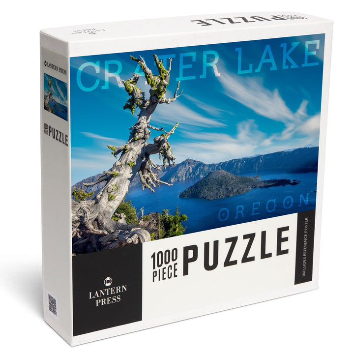 Crater Lake National Park, Oregon, Daytime Aerial View of Lake, Jigsaw Puzzle Puzzle Lantern Press 
