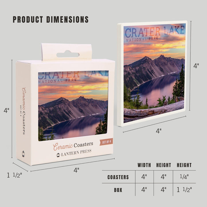 Crater Lake National Park, Oregon, Early Morning At Crater Lake, Coasters Coasters Lantern Press 