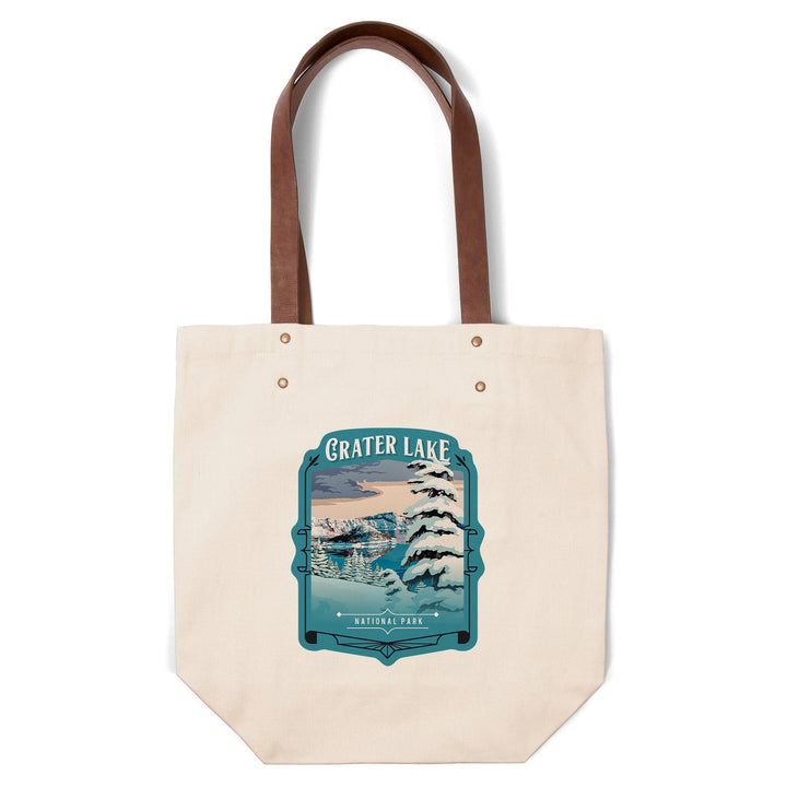 Crater Lake National Park, Oregon, Painterly National Park Series, Contour, Deluxe Tote Totes Lantern Press 