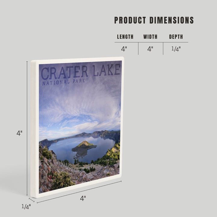 Crater Lake National Park, Oregon, Panoramic View, Coasters Coasters Lantern Press 