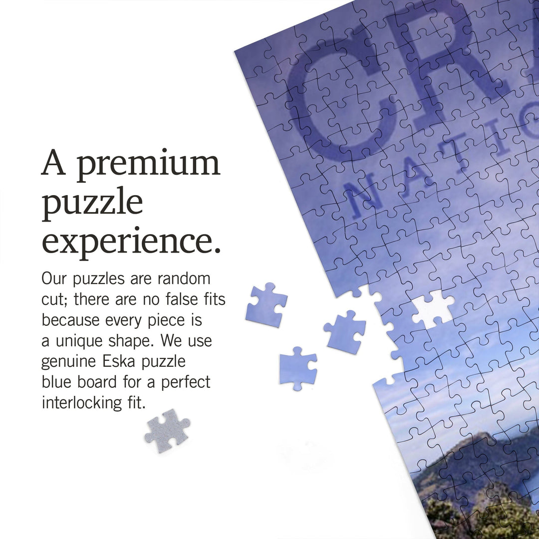 Crater Lake National Park, Oregon, Panoramic View, Jigsaw Puzzle Puzzle Lantern Press 