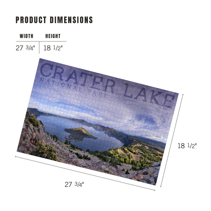 Crater Lake National Park, Oregon, Panoramic View, Jigsaw Puzzle Puzzle Lantern Press 