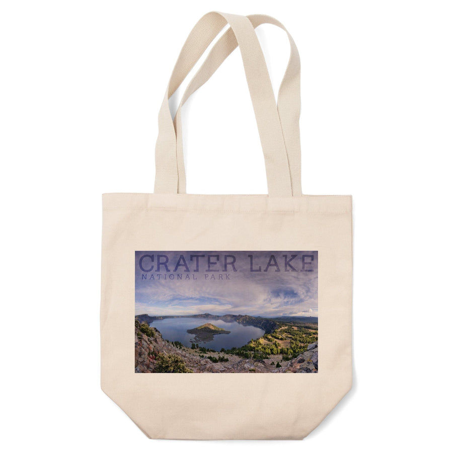 Crater Lake National Park, Oregon, Panoramic View, Lantern Press Photography, Tote Bag Totes Lantern Press 