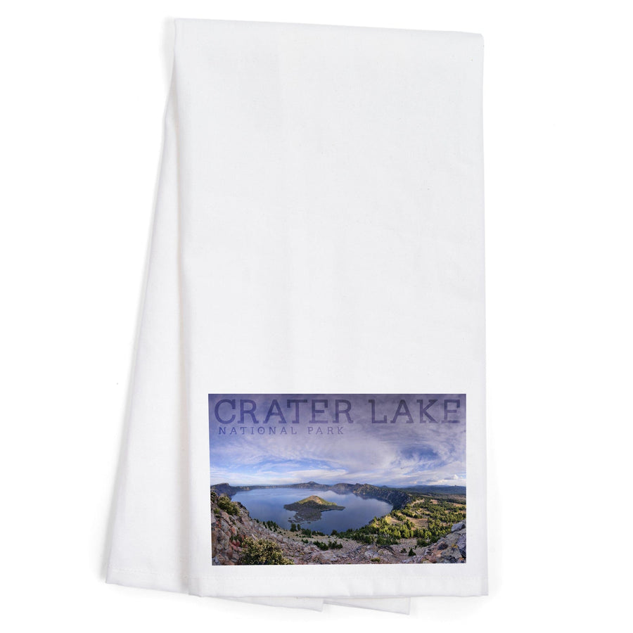 Crater Lake National Park, Oregon, Panoramic View, Organic Cotton Kitchen Tea Towels Kitchen Lantern Press 
