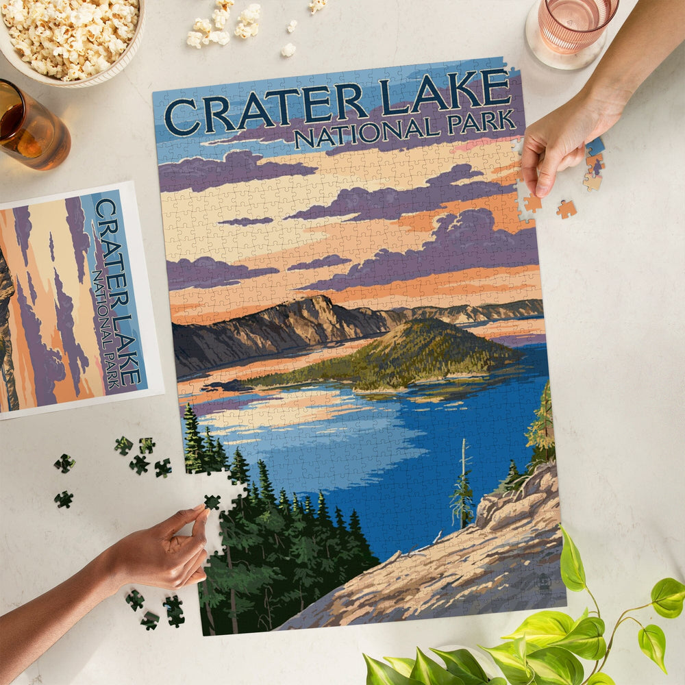 Crater Lake National Park, Oregon, Rim View, Jigsaw Puzzle Puzzle Lantern Press 
