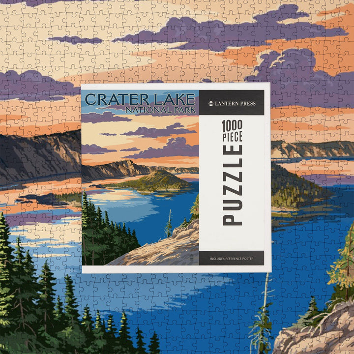 Crater Lake National Park, Oregon, Rim View, Jigsaw Puzzle Puzzle Lantern Press 
