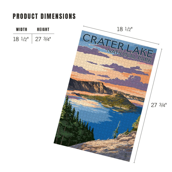 Crater Lake National Park, Oregon, Rim View, Jigsaw Puzzle Puzzle Lantern Press 
