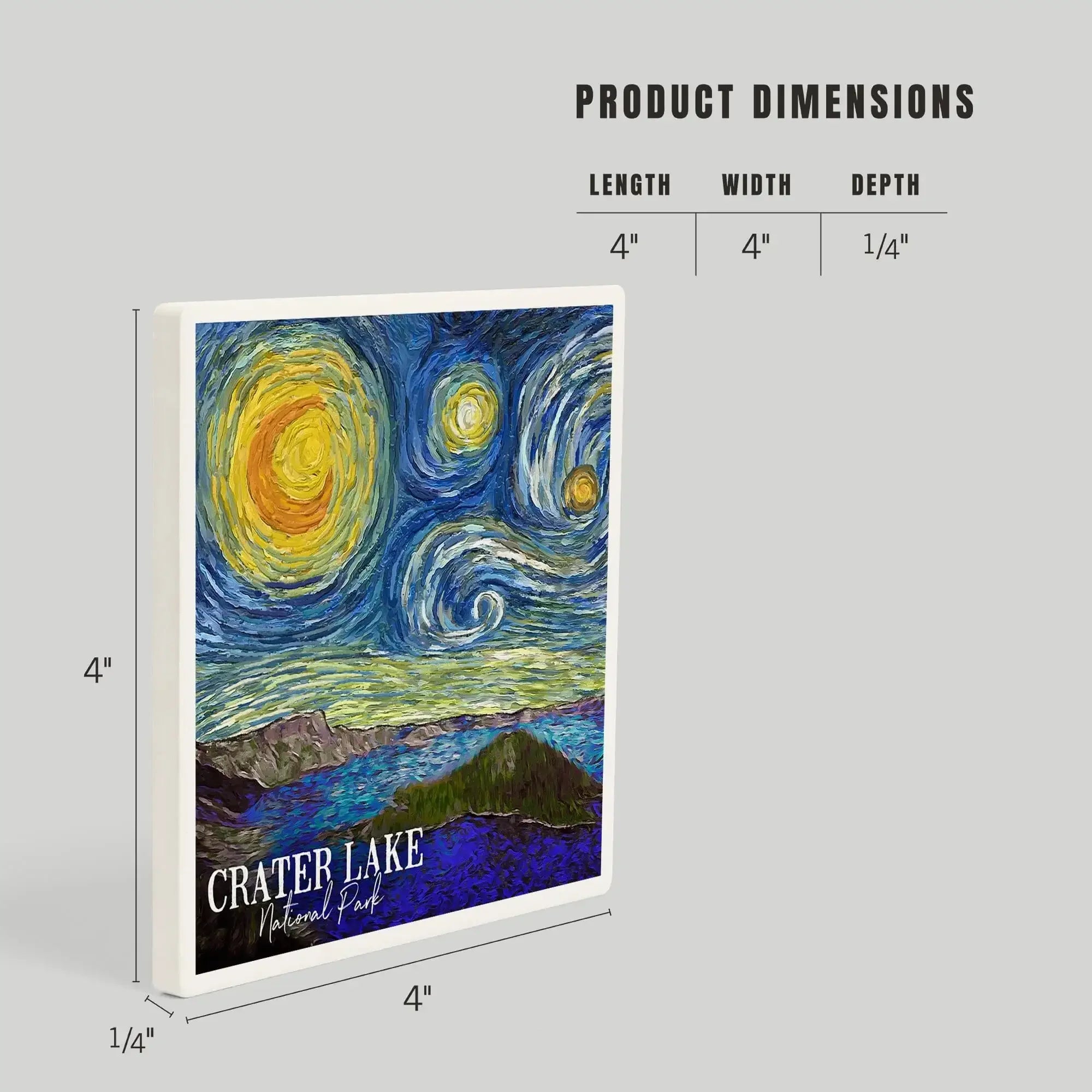 Crater Lake National Park, Oregon, Starry Night ceramic coaster