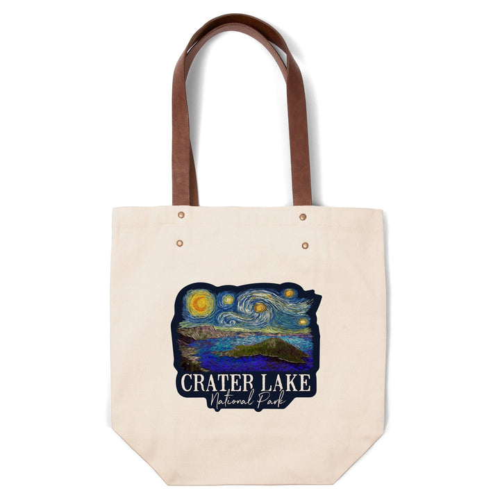 Crater Lake National Park, Oregon, Starry Night National Park Series, Contour, Accessory Go Bag - Lantern Press