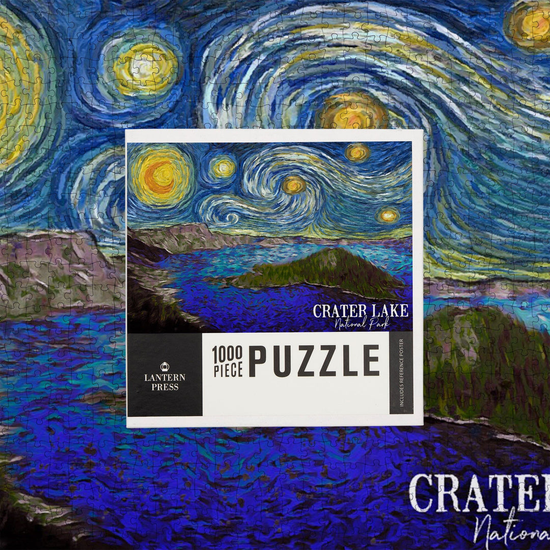 Crater Lake National Park, Starry Night National Park Series, Jigsaw Puzzle Puzzle Lantern Press 