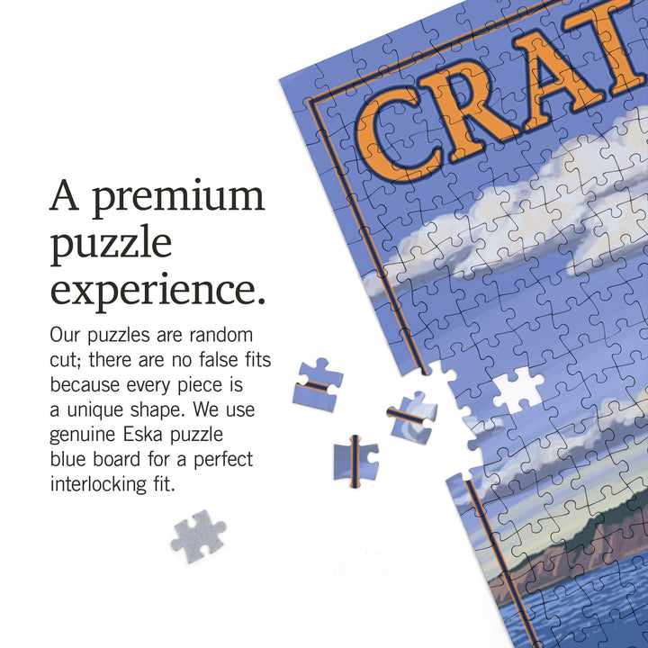 Crater Lake, Oregon, Wizard Island View, Jigsaw Puzzle Puzzle Lantern Press 