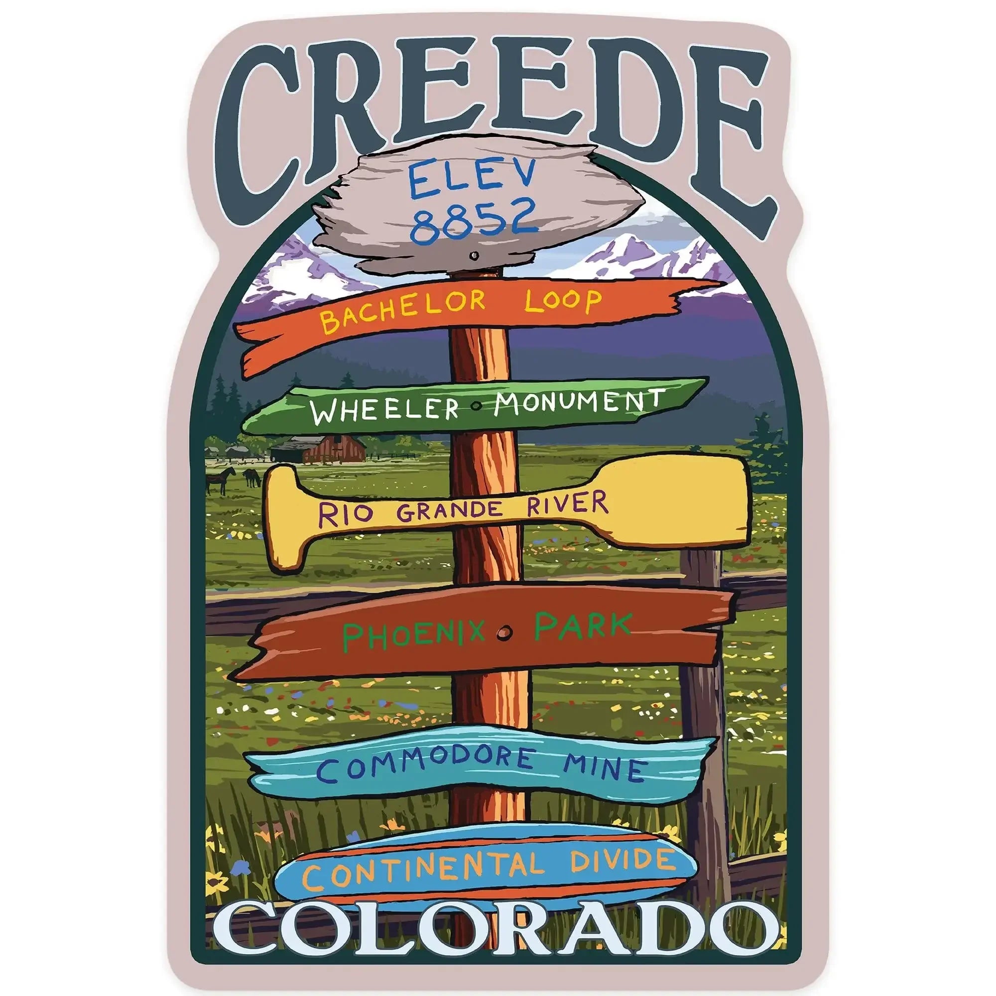 Creede, Colorado, Destination Signpost, Contour, outdoor vinyl stickers ...