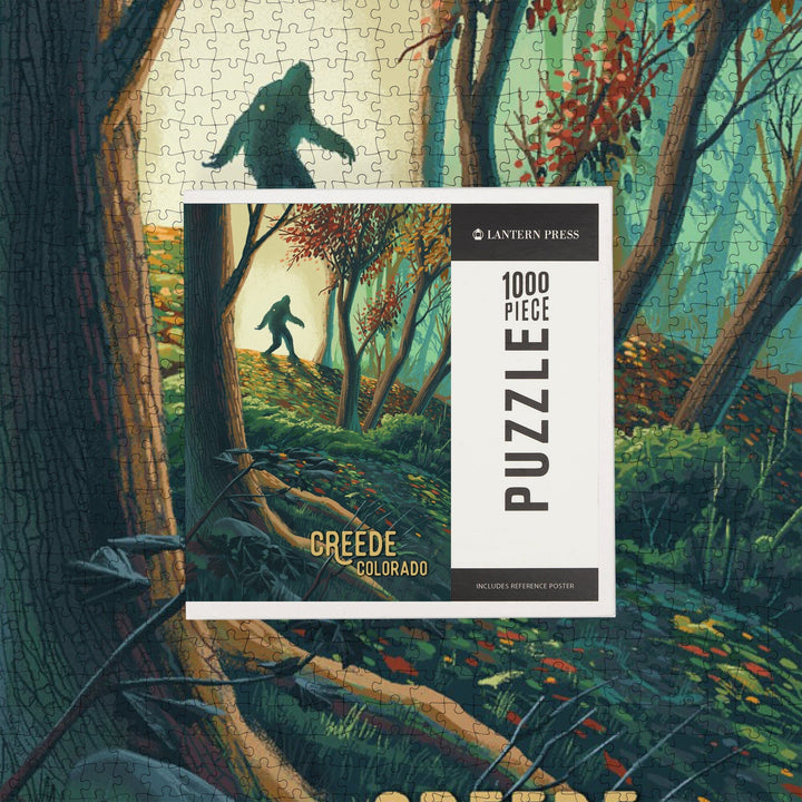 Creede, Colorado, Get Outside Series, Wanderer, Bigfoot in Forest, Jigsaw Puzzle Puzzle Lantern Press 
