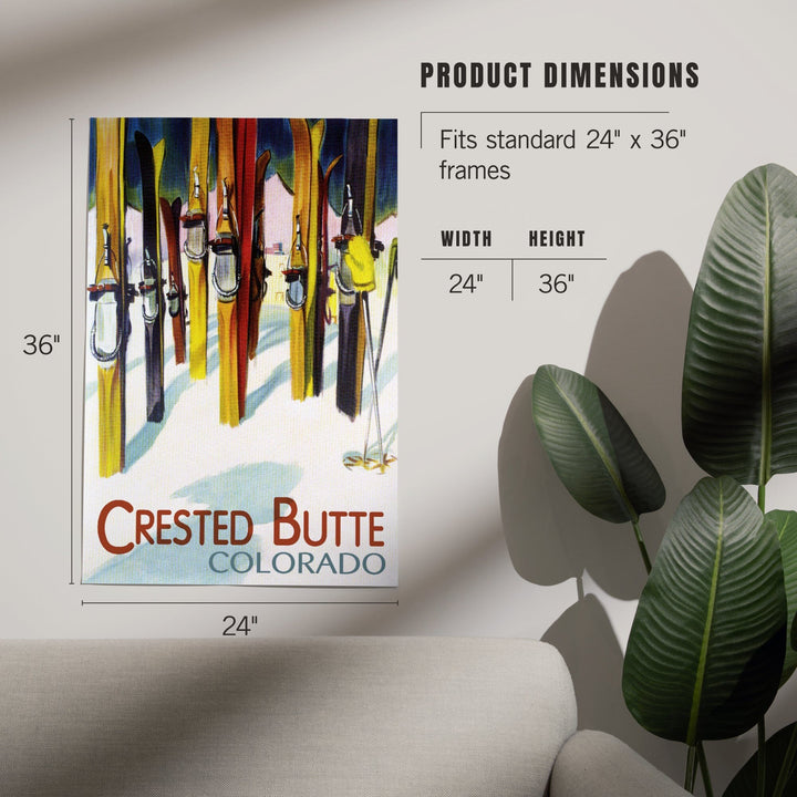Crested Butte, Colorado, Colorful Skis, V2, Art & Giclee Prints Art Lantern Press 