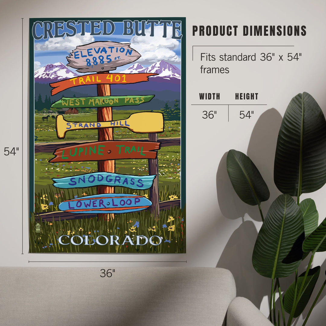 Crested Butte, Colorado, Destination Signpost, Art & Giclee Prints Art Lantern Press 
