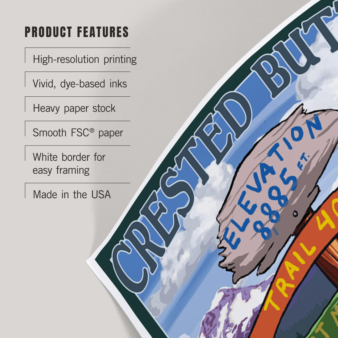 Crested Butte, Colorado, Destination Signpost, Art & Giclee Prints Art Lantern Press 