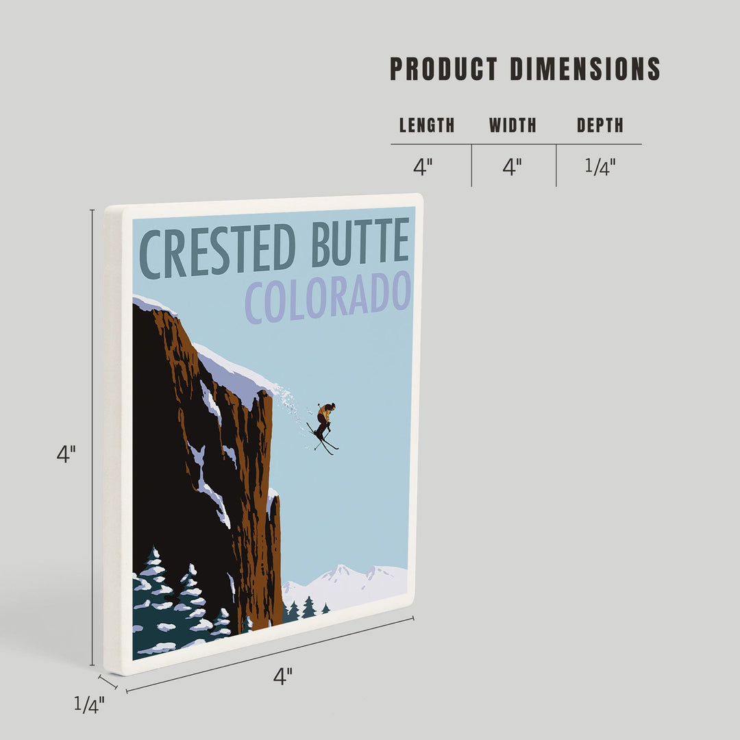 Crested Butte, Colorado, Skier Jumping, Coasters Coasters Lantern Press 
