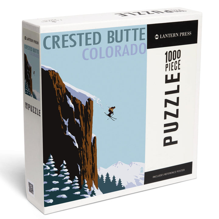 Crested Butte, Colorado, Skier Jumping, Jigsaw Puzzle Puzzle Lantern Press 