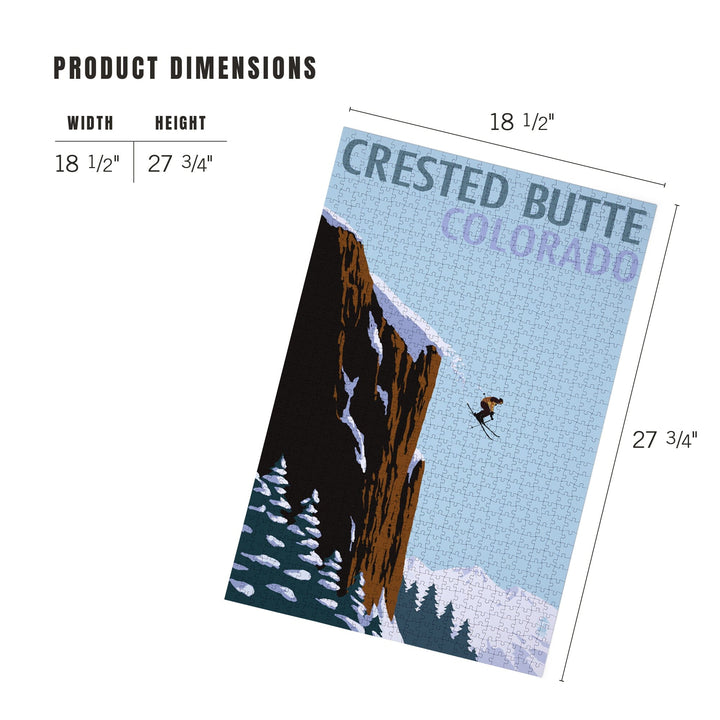 Crested Butte, Colorado, Skier Jumping, Jigsaw Puzzle Puzzle Lantern Press 