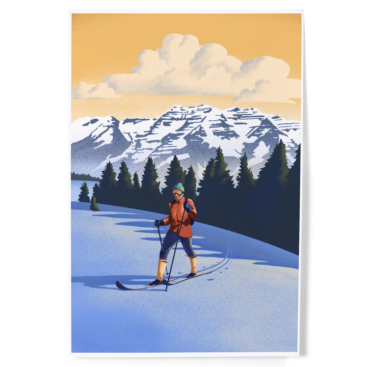 Cross Country Skier, Litho, Art & Giclee Prints Art Lantern Press 