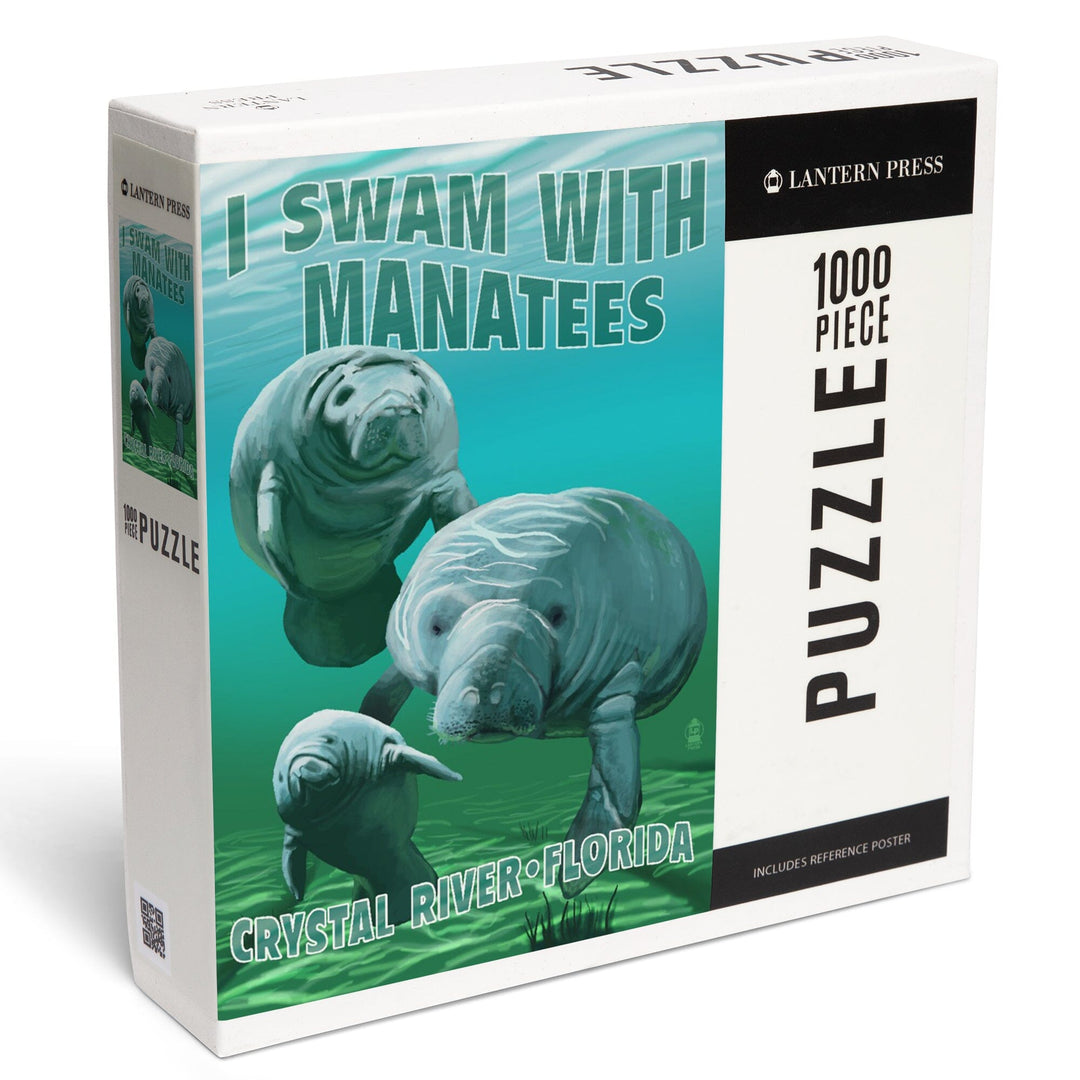 Crystal River, Florida, I Swam with Manatees, Jigsaw Puzzle Puzzle Lantern Press 