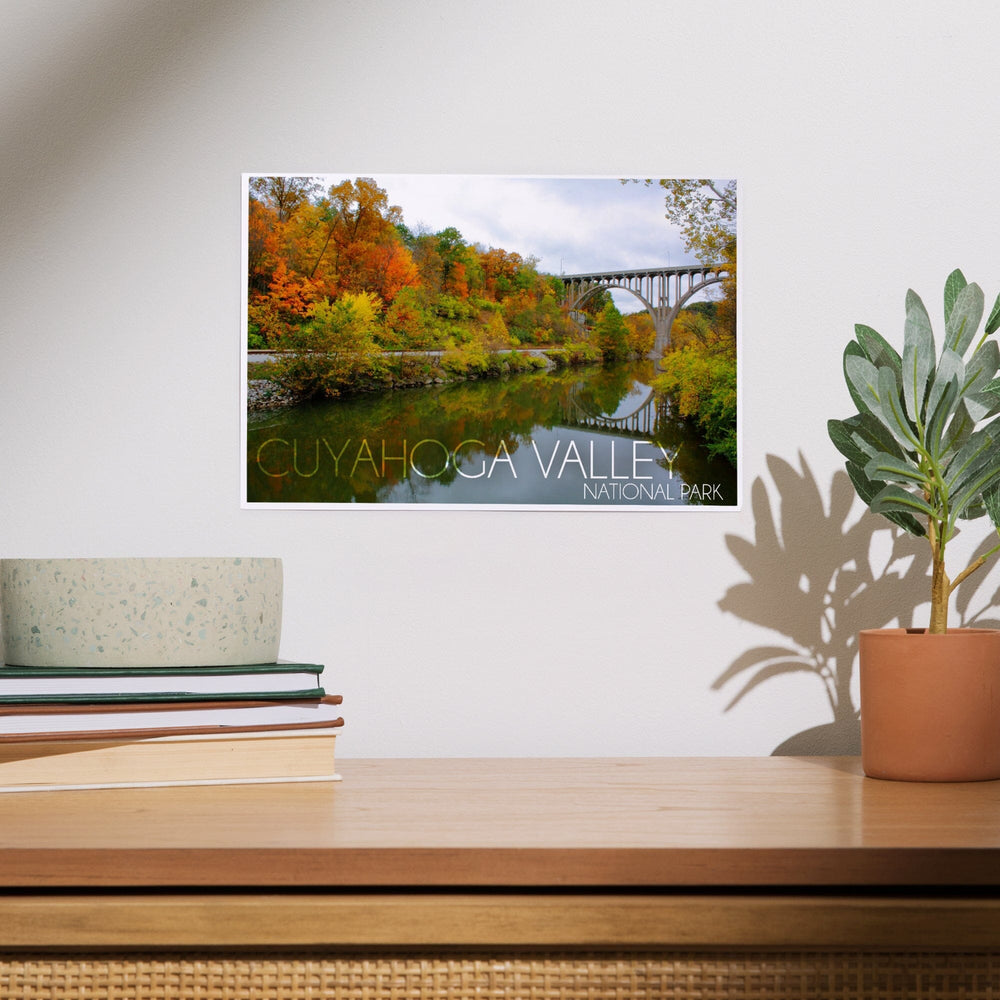Cuyahoga Valley National Park, Ohio, Fall Foliage and Bridge, Art & Giclee Prints Art Lantern Press 