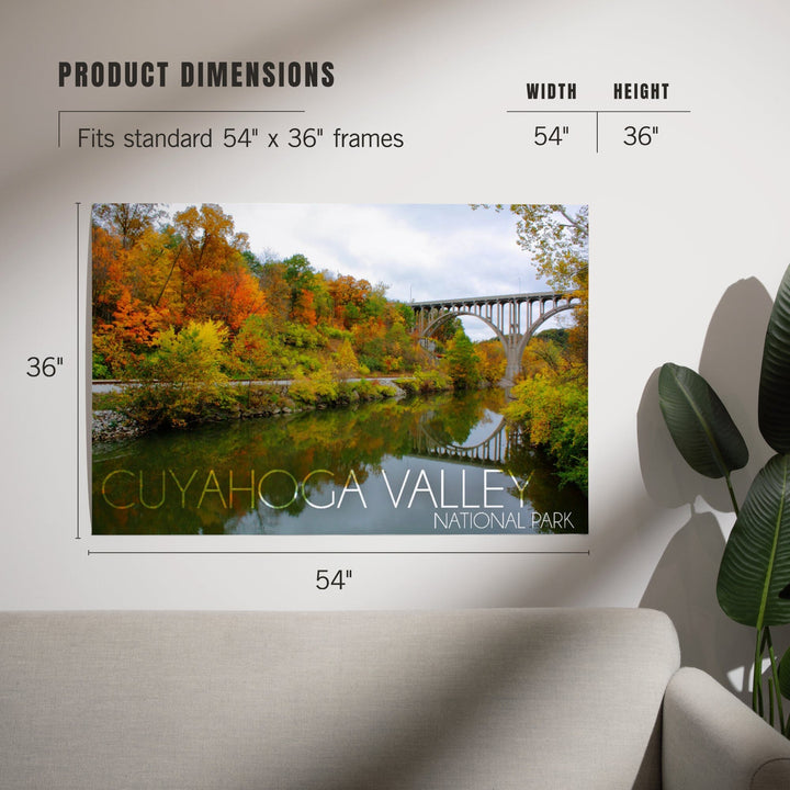 Cuyahoga Valley National Park, Ohio, Fall Foliage and Bridge, Art & Giclee Prints Art Lantern Press 