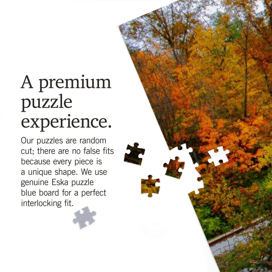 Cuyahoga Valley National Park, Ohio, Fall Foliage and Bridge, Jigsaw Puzzle Puzzle Lantern Press 