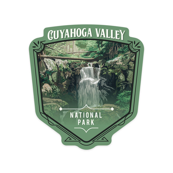 Cuyahoga Valley National Park, Ohio, Painterly National Park Series, Contour, Vinyl Sticker - Lantern Press