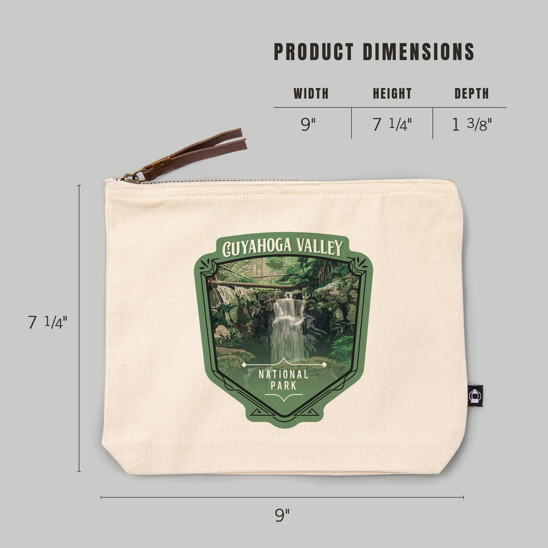 Cuyahoga Valley National Park, Ohio, Painterly National Park Series,, Organic Cotton Zipper Pouch, Go Bag Go Bag Lantern Press 