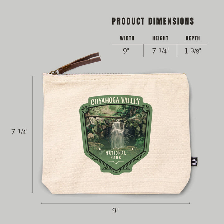 Cuyahoga Valley National Park, Ohio, Painterly National Park Series,, Organic Cotton Zipper Pouch, Go Bag Go Bag Lantern Press 