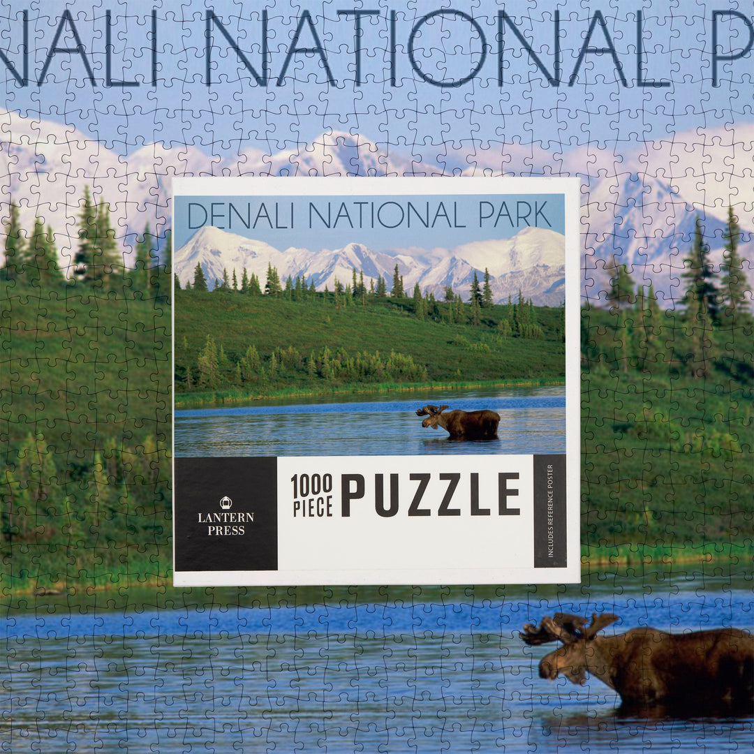 Denali National Park, Alaska, Moose and Water, Jigsaw Puzzle