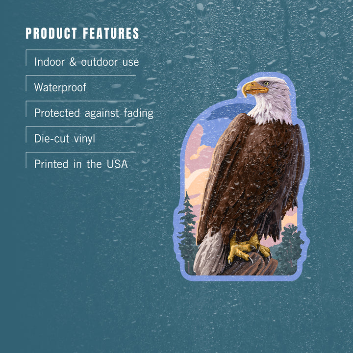 Painterly, Bald Eagle, Vinyl Sticker
