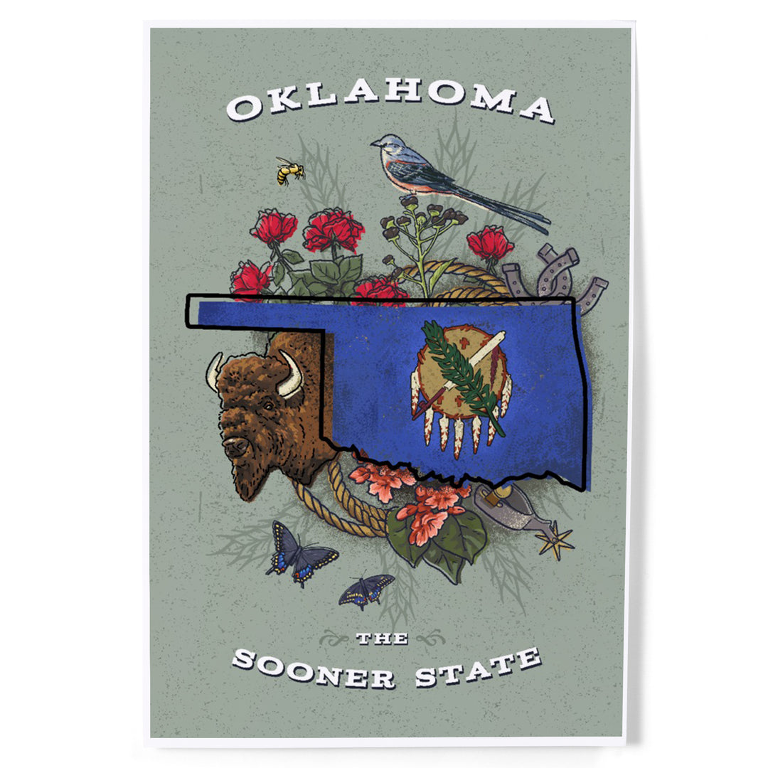 Oklahoma, State Treasure Trove, The Sooner State, Art & Giclee Prints