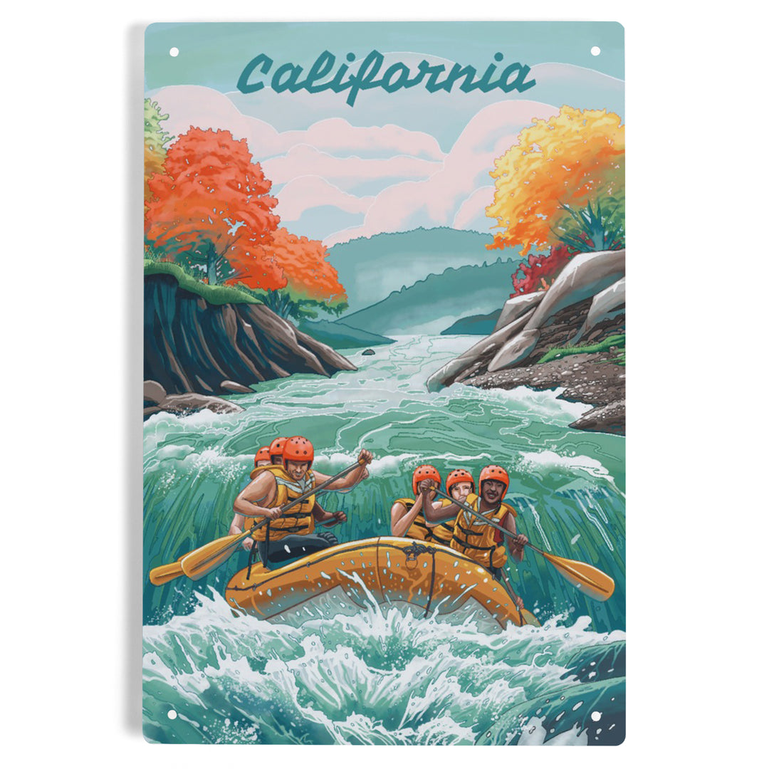 California, Seek Adventure, River Rafting, Metal Signs - Lantern Press