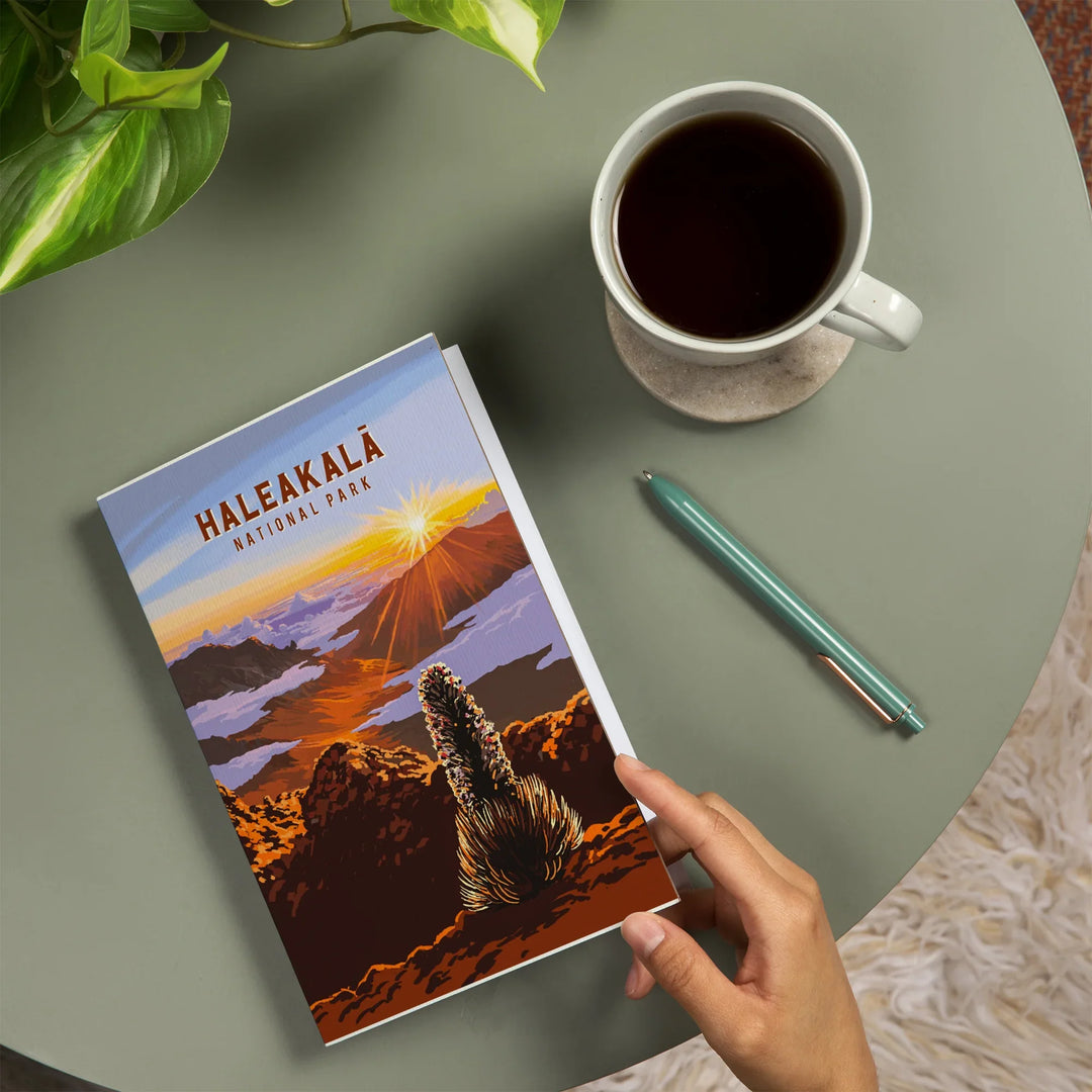 Lined 6x9 Journal, Haleakalā National Park, Hawaii, Painterly National Park Series, Lay Flat, 193 Pages, FSC paper